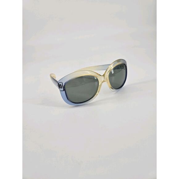 MCM 70s Cool Ray Polaroid 155 Two Tone Blue Yellow Gray Lens Sunglasses Vtg - Picture 9 of 12